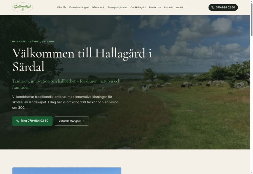 Skärmdump av Hallagård