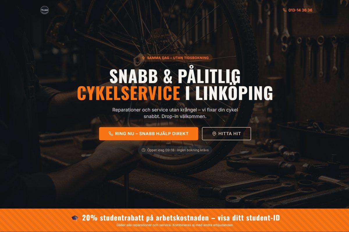 Skärmdump av T1 Cykel