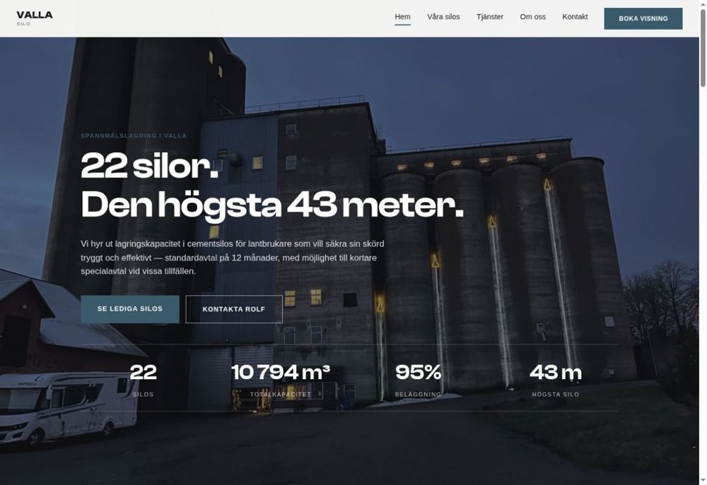 Skärmdump av Valla Silo